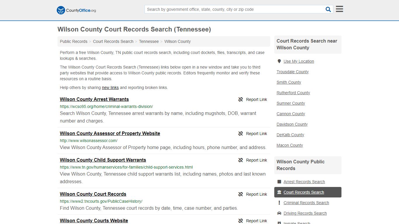 Court Records Search - Wilson County, TN (Adoptions, Criminal, Child ...